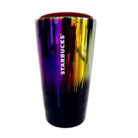 Starbucks 2020 Ceramic Iridescent Aurora Laser Rainbow Metallic 20oz Double Wall - Picture 1 of 6